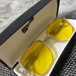 SPITFIRE - Yellow Aviator Sunglasses